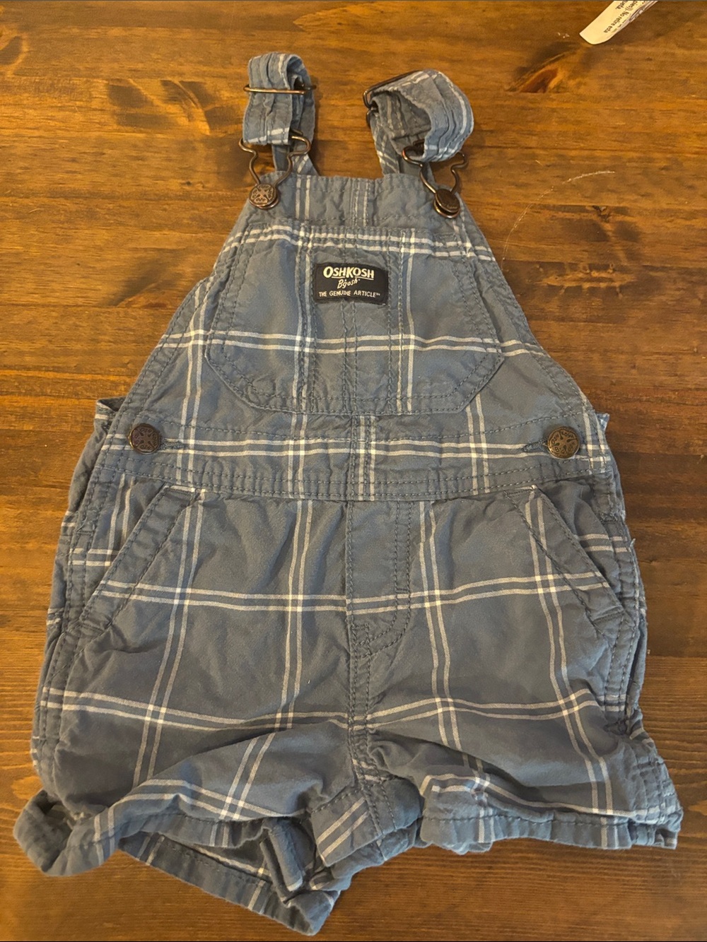 OshKosh B'gosh Light Blue Plaid Baby Overalls